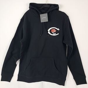 NEW Carre Paris France Men's Black Hoodie Rose Sz XL